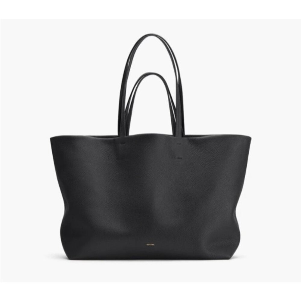 Cuyana Black Leather Tote Bag